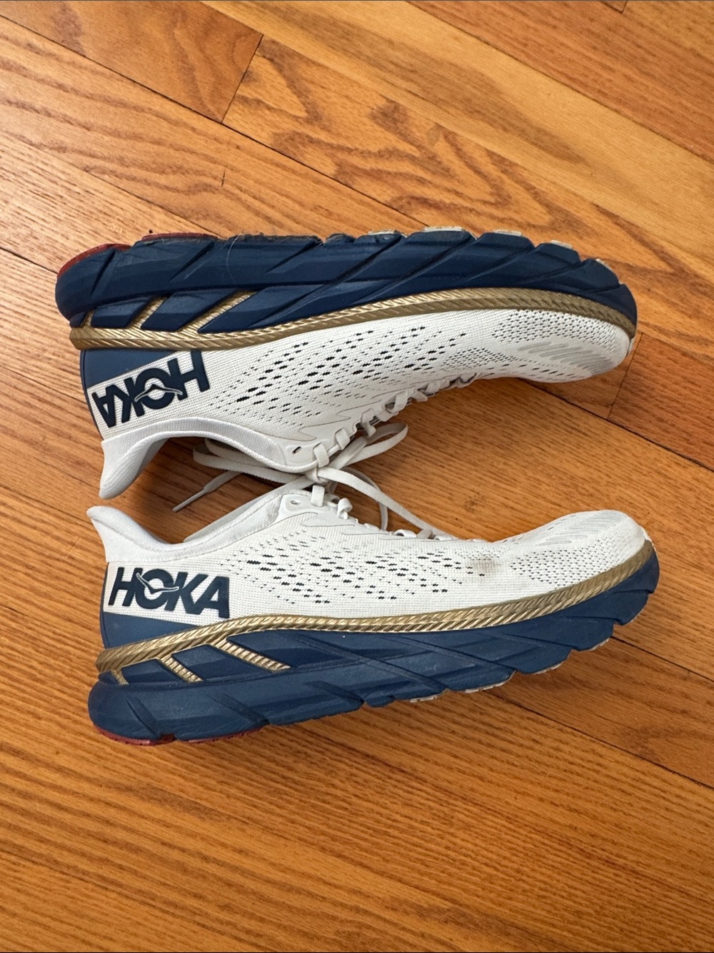 HOKA Bondi Running Shoes White Blue 8.5 Max Cushion Walking Athletic Sneakers - Picture 5 of 9